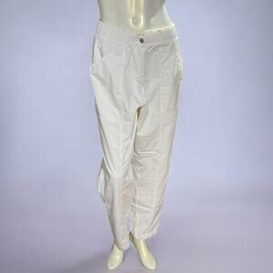 Erika Classics 90s White High-Rise Cotton Pants, Size 8, Good Condition
